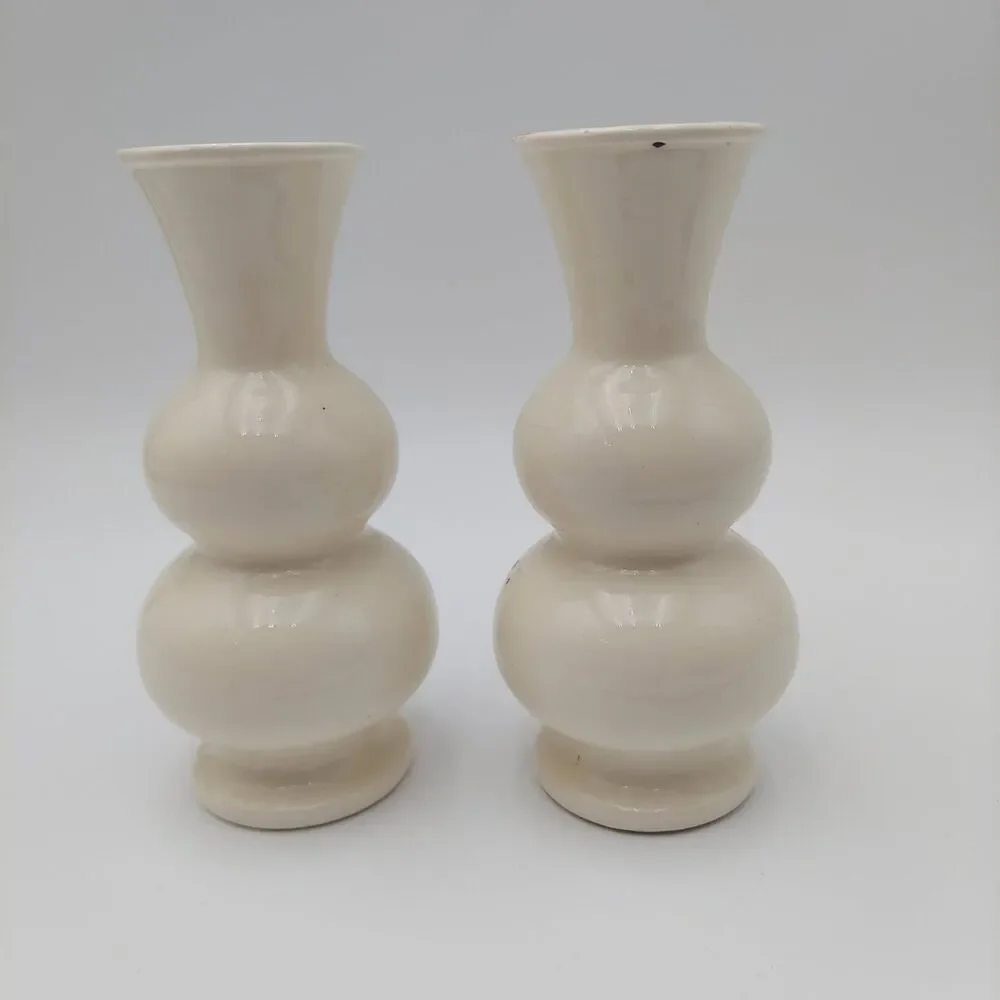 Vintage Two Bud Porcelain Vases Floral/Roses